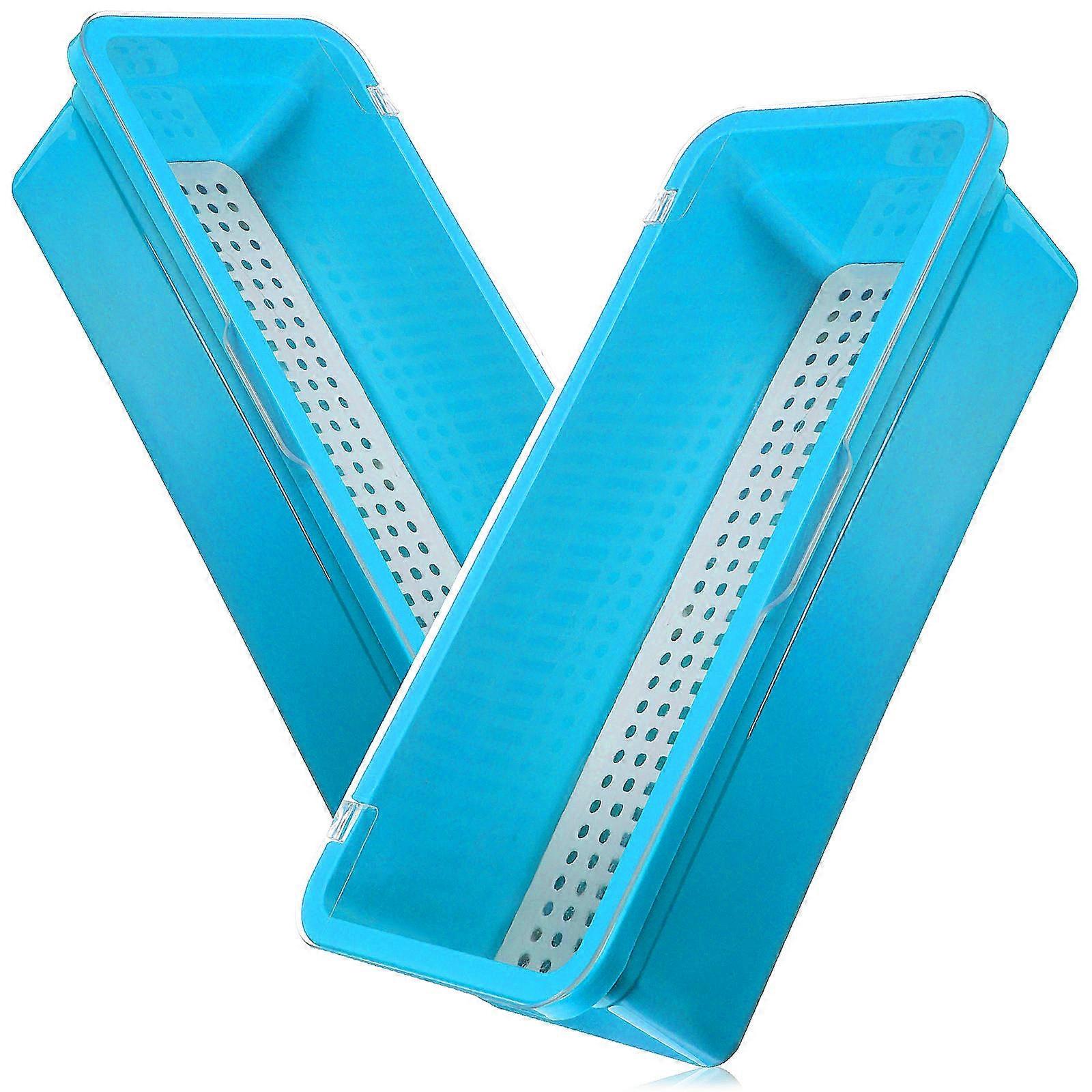 Plastic Cutlery Holders with Lid   Silverware Organizer Storage Box with Drainage Tray for Spoons, Forks, Chopsticks