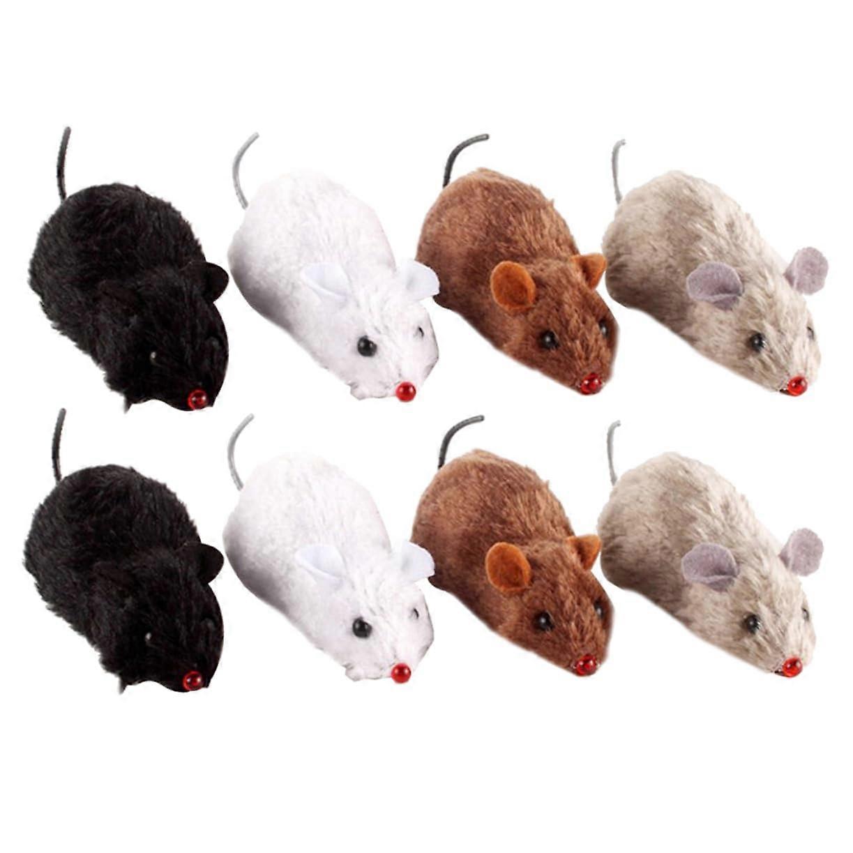 "8 Pieces Plush Cat Interaction Rattles - Randomly Colored Soft Toys for Cats with Various Textures"