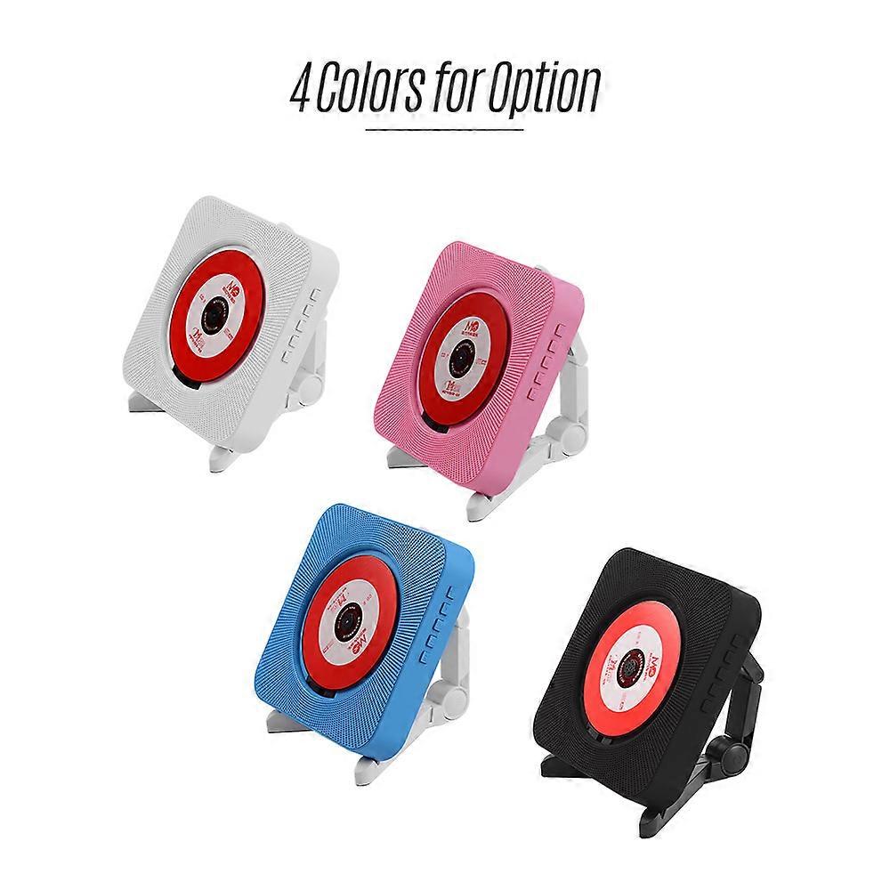 Portable Wall Mounted CD Player Music Amplifier o Boombox with Remote Control Support BT/ USB/ FM Modes White UK Plug