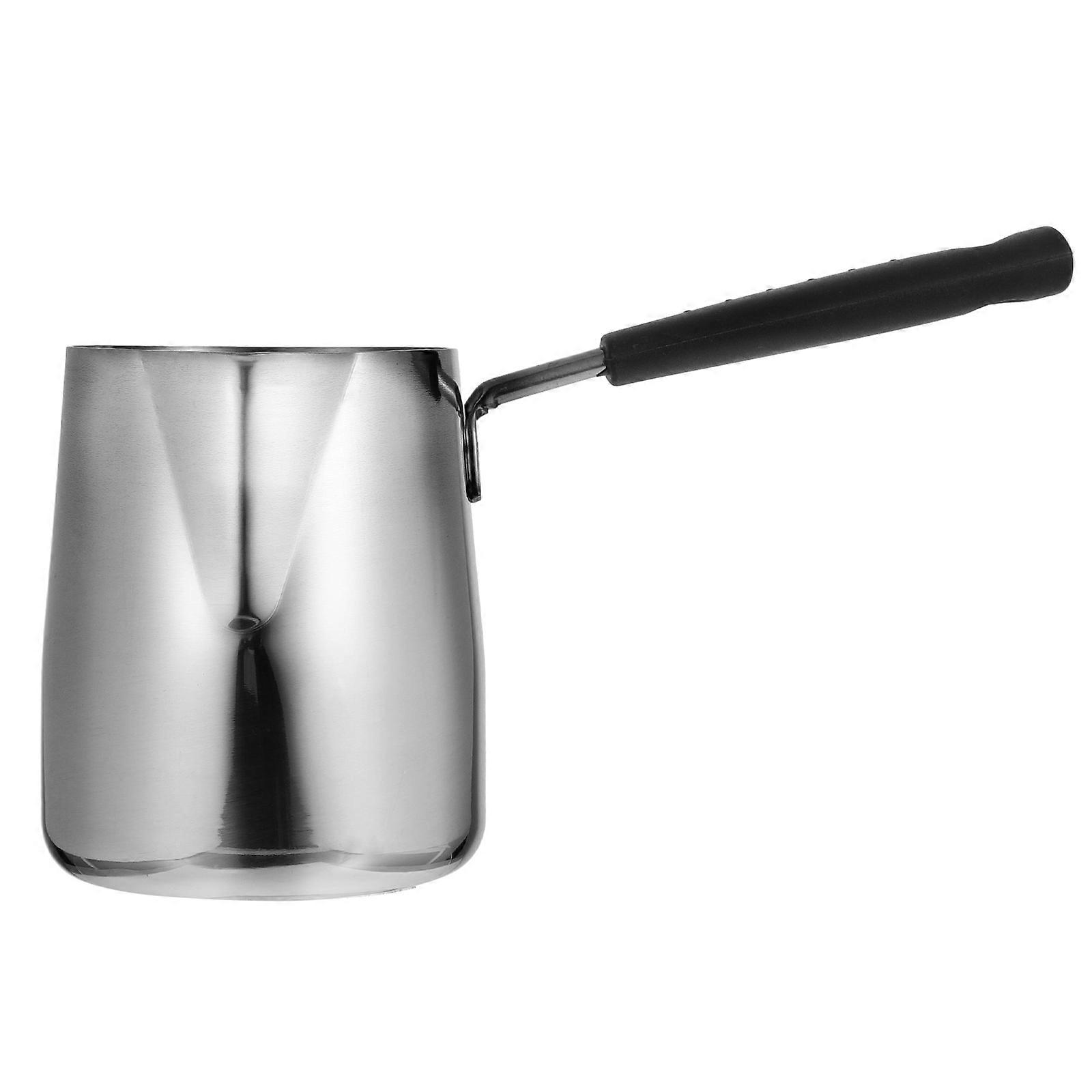 Stainless Steel Milk Cup with Comfortable Handle for Kitchen Use Silver 12 oz