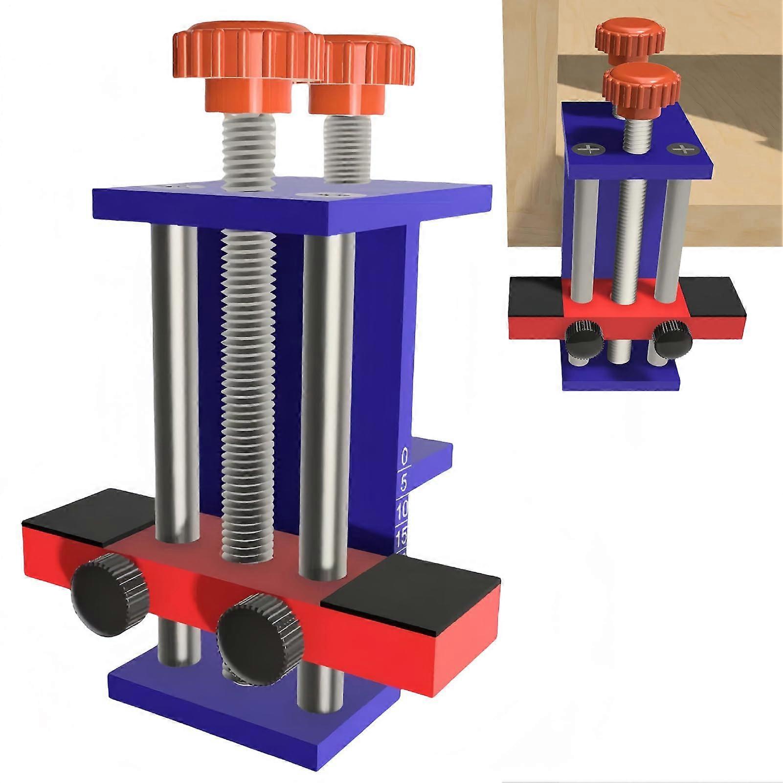 Metal drawer front installation brackets Cabinet door positioners, tools for cabinet assembly