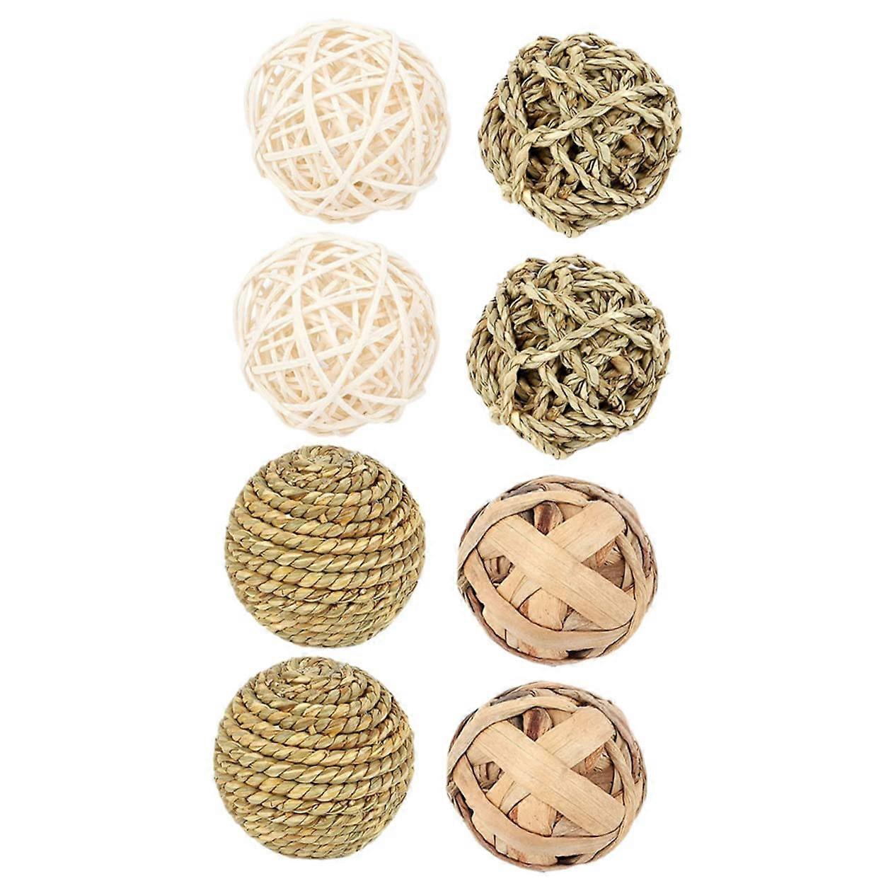 Hamster Chew Toy Balls Set with Natural Chewing Toys for Small Pets, Back Teeth Dental Care, Safe Materials