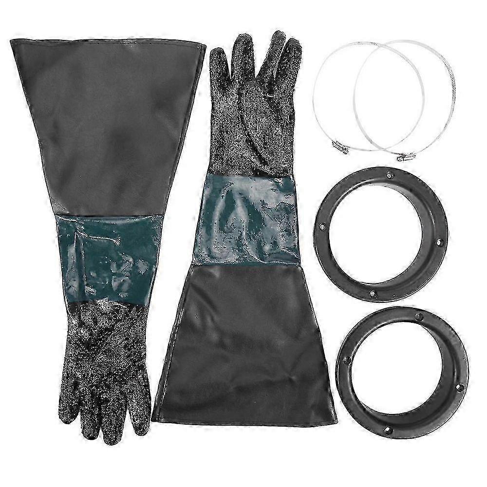 Sandblasting Gloves with O-Rings - 60cm Replacement Parts Compatible with Sandblast Cabinet for Enhanced Protection