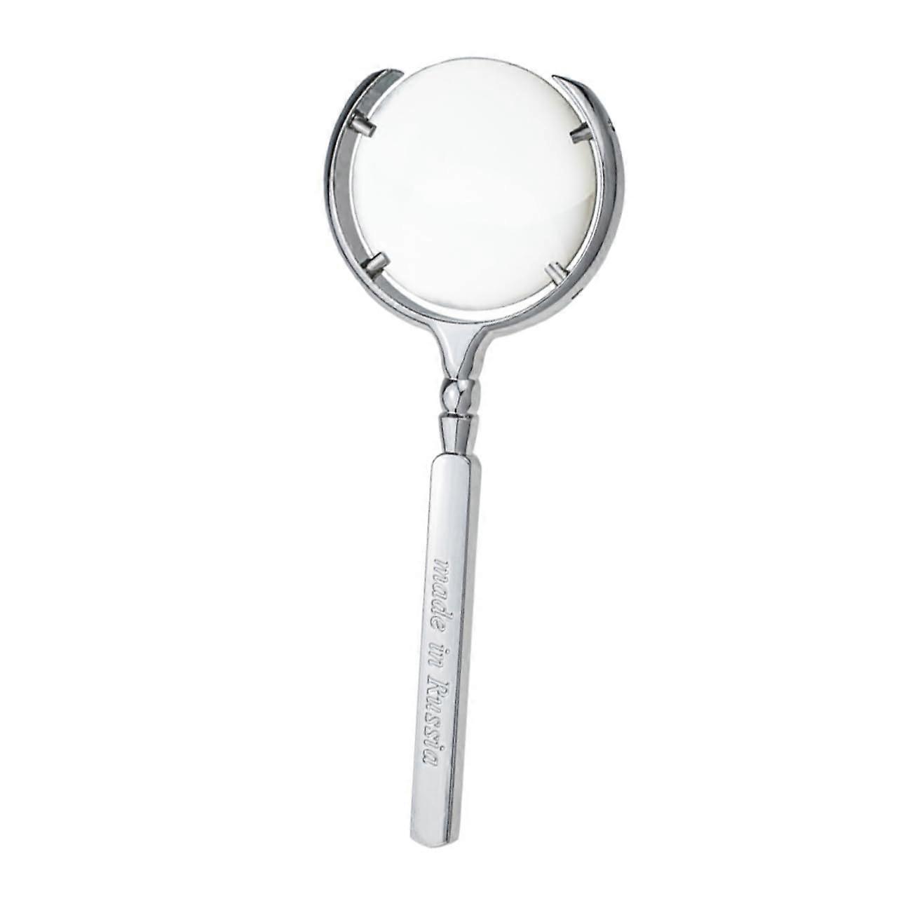 Portable Magnifying Glass 8x Magnification Glass Reading Magnifier with Handle, Optical Inspection Magnifier for Paper, Silver