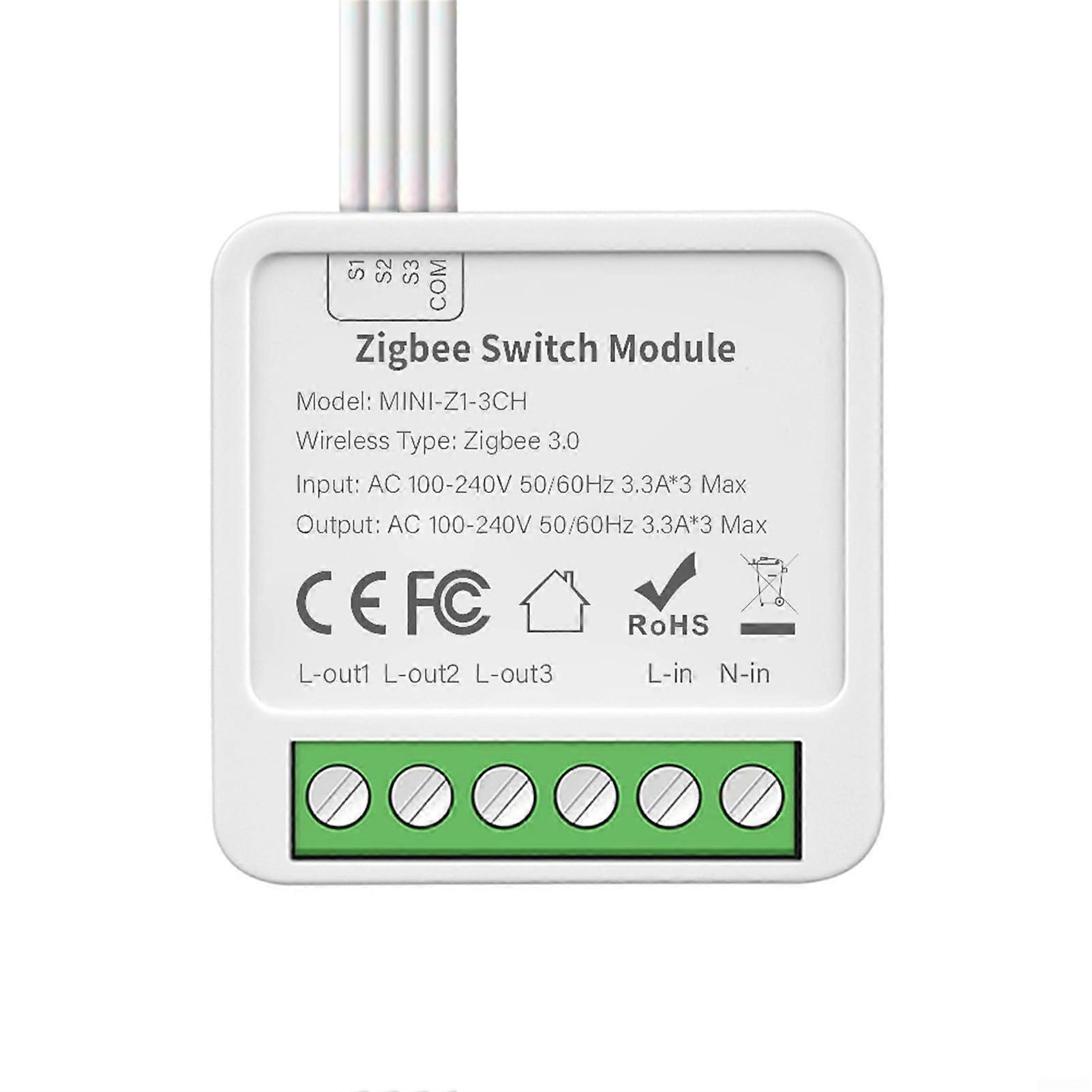 Intelligent Switch Module 2/3/4 Gang ZigBee Compatible Smart Voice Control Tuya App Easy Installation Three-Way Switch