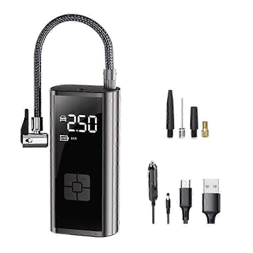 Digital Tire Inflator & Air Compressor for Car Tyres with LED Light - Portable Inflatable Pump for Emergency & Travel Use