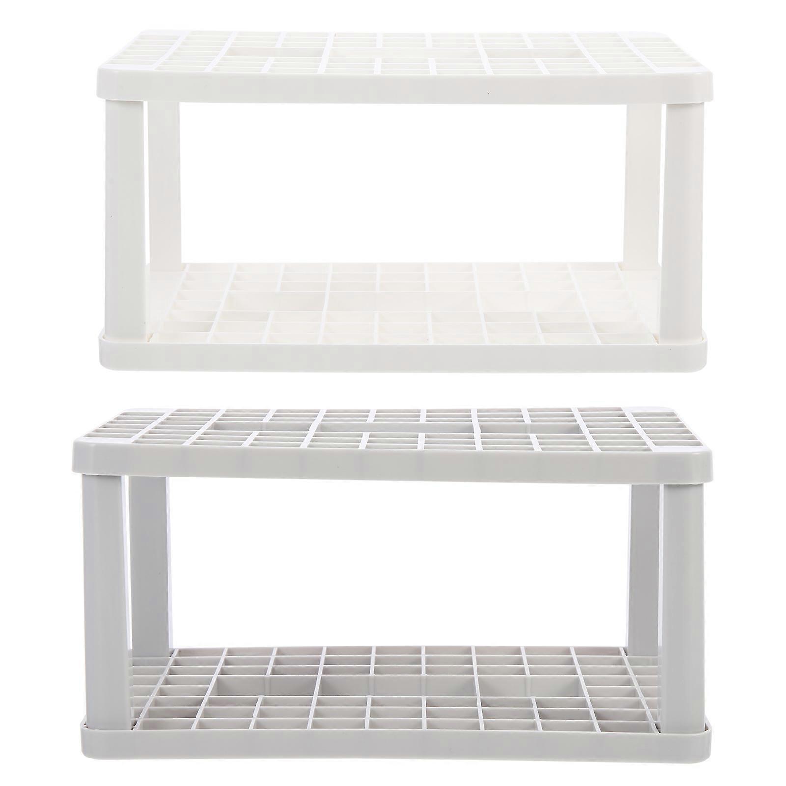 Multi-Grid Pen Storage Rack Square Makeup Brush Holder Organizer For Daily Use 20X13cm Plastic Storage 2Pcs