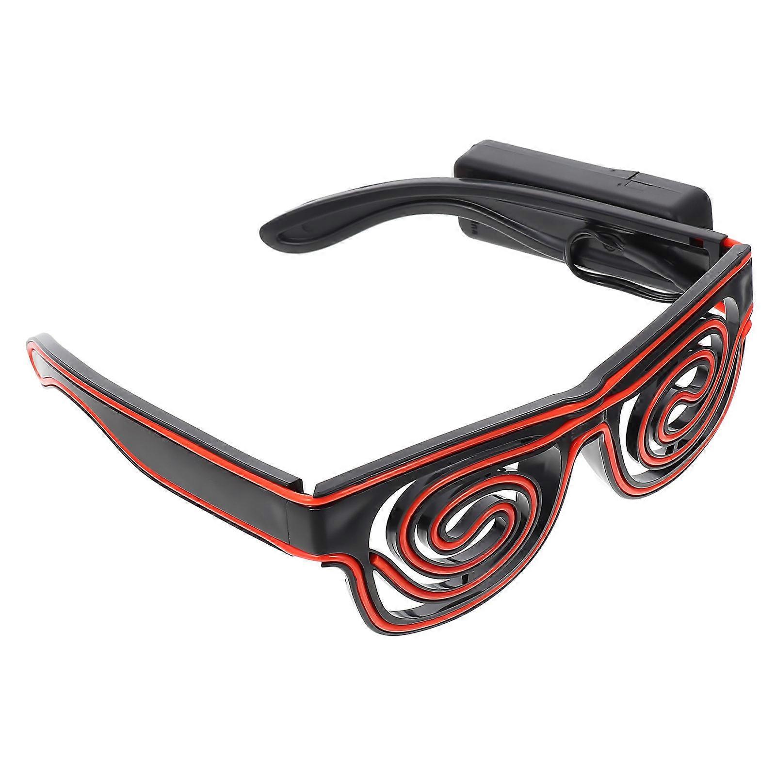 LED Creative Eyeglasses Spiral Party Use Luminous Red 1Pc