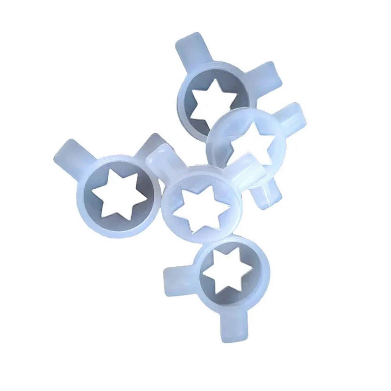 Ice Cream Machine Parts Set of 5 Hexagon Shape Plastic Nozzle 29mm Diameter Compatible Accessories