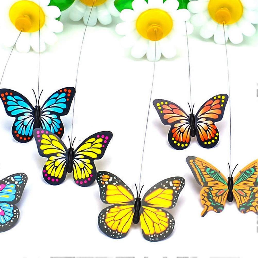 Electric Cat Teaser Toy for Pet Use Rotating Butterfly 2Pcs Multicolor