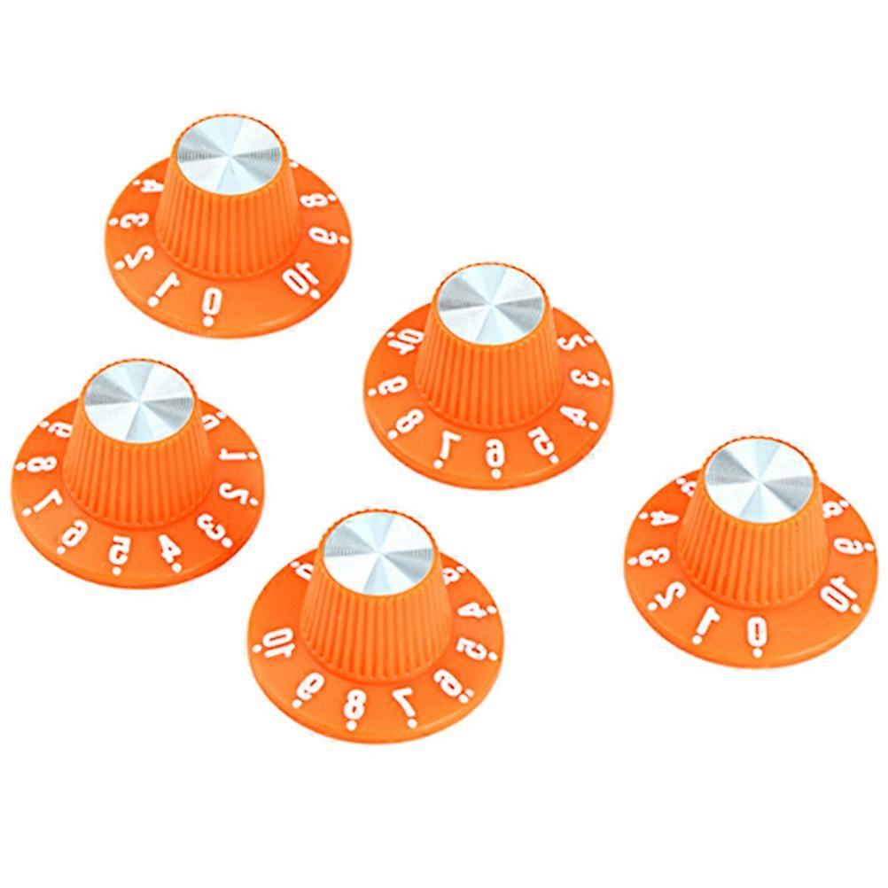 5pcs Electric Guitar Volume Knobs, Durable Bass Potentiometer Caps for Quick Replacement, Compatible with Electric Guitars and Basses