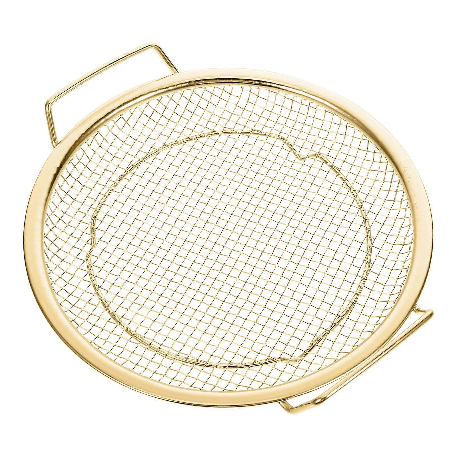 Golden Stainless Steel Fry Basket for Home High Efficiency Filtration Versatile Use 1 Piece