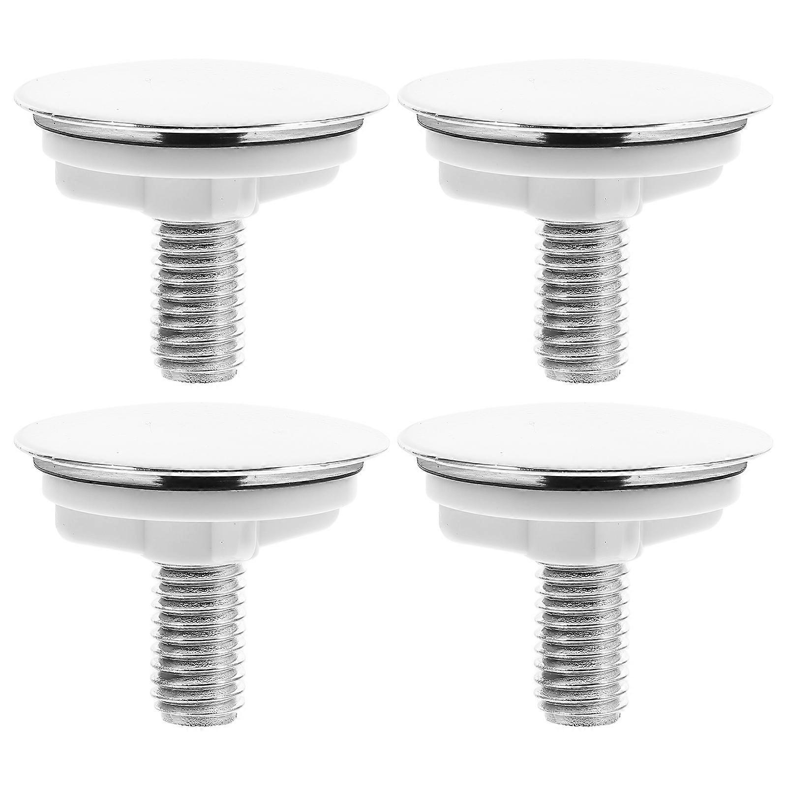 Bathroom Sink Parts Overflow Cover 4Pcs White Abs Material Counter Space Tap Hole Plugs