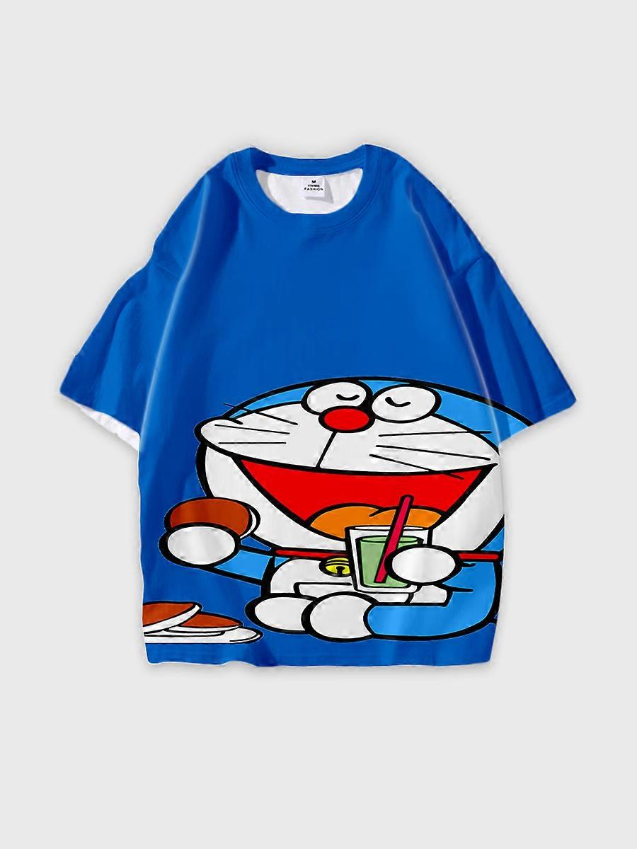 T-shirt round neck Cartoon Pattern loose short sleeve A67