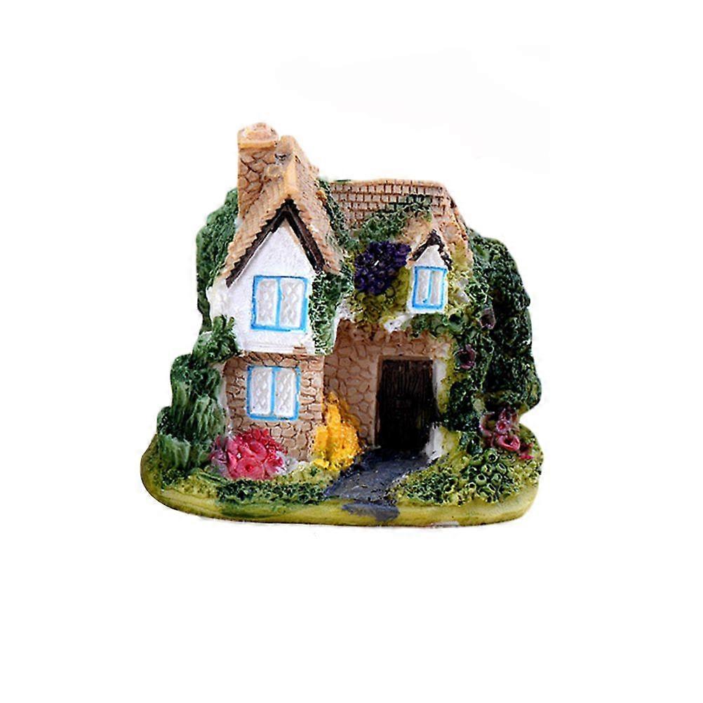 1pc DIY Miniature Villa Micro Landscape Decoration Ornament Resin Figurine Craft (Random of 4 Patterns)