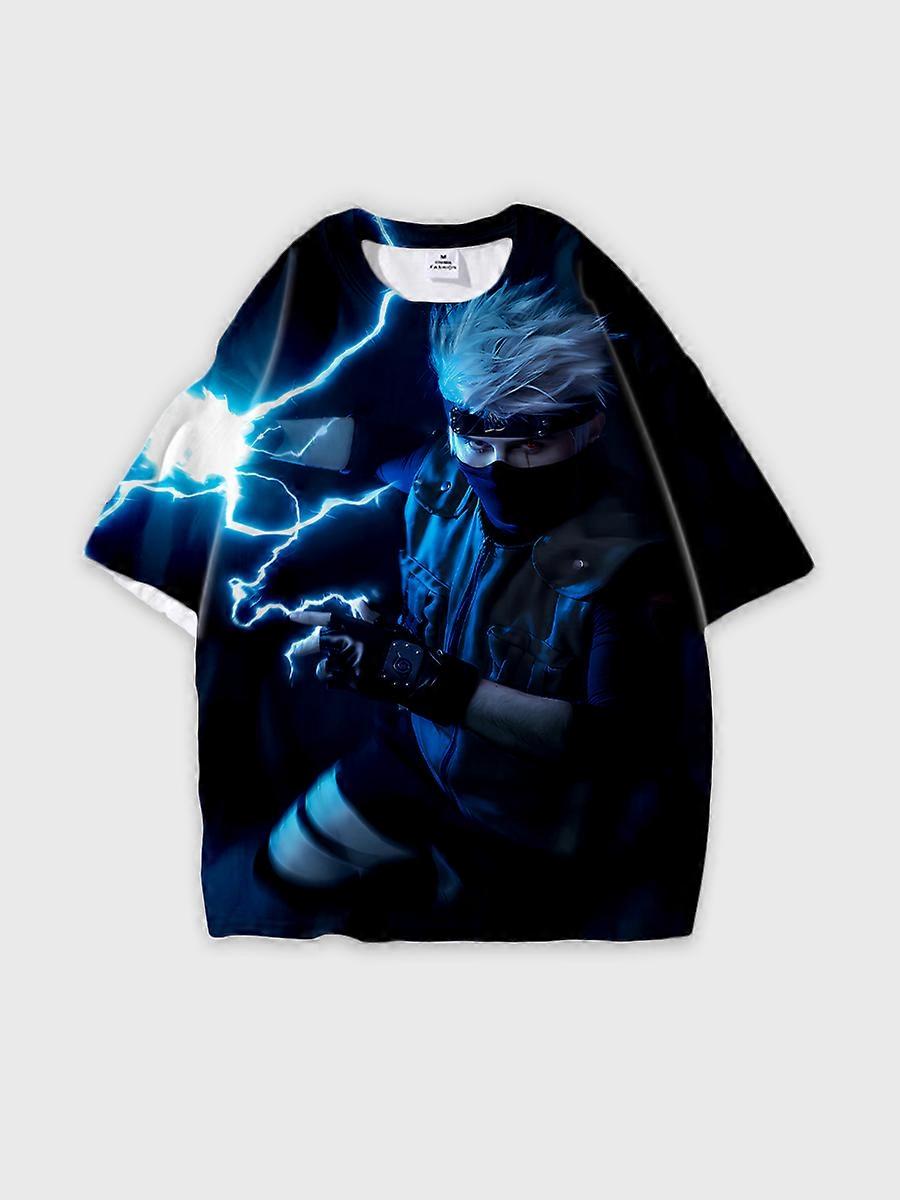 T-shirt round neck Role Pattern loose short sleeve C2273