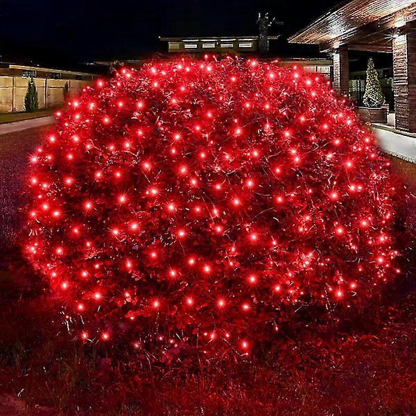 Julenet Lys Udendørs Juledekorationer Lys 144LED 2Mx2M, Tilslutningsbar Udendørs Indendørs Fairy Mesh Net Lys