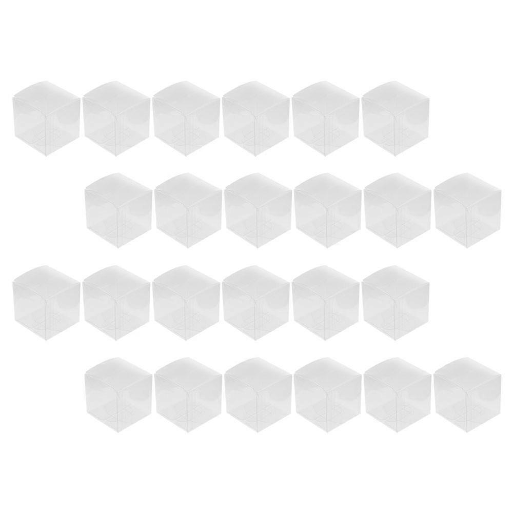 Transparent PVC Square Gift Boxes for Party Favors and Storage Use 24pcs