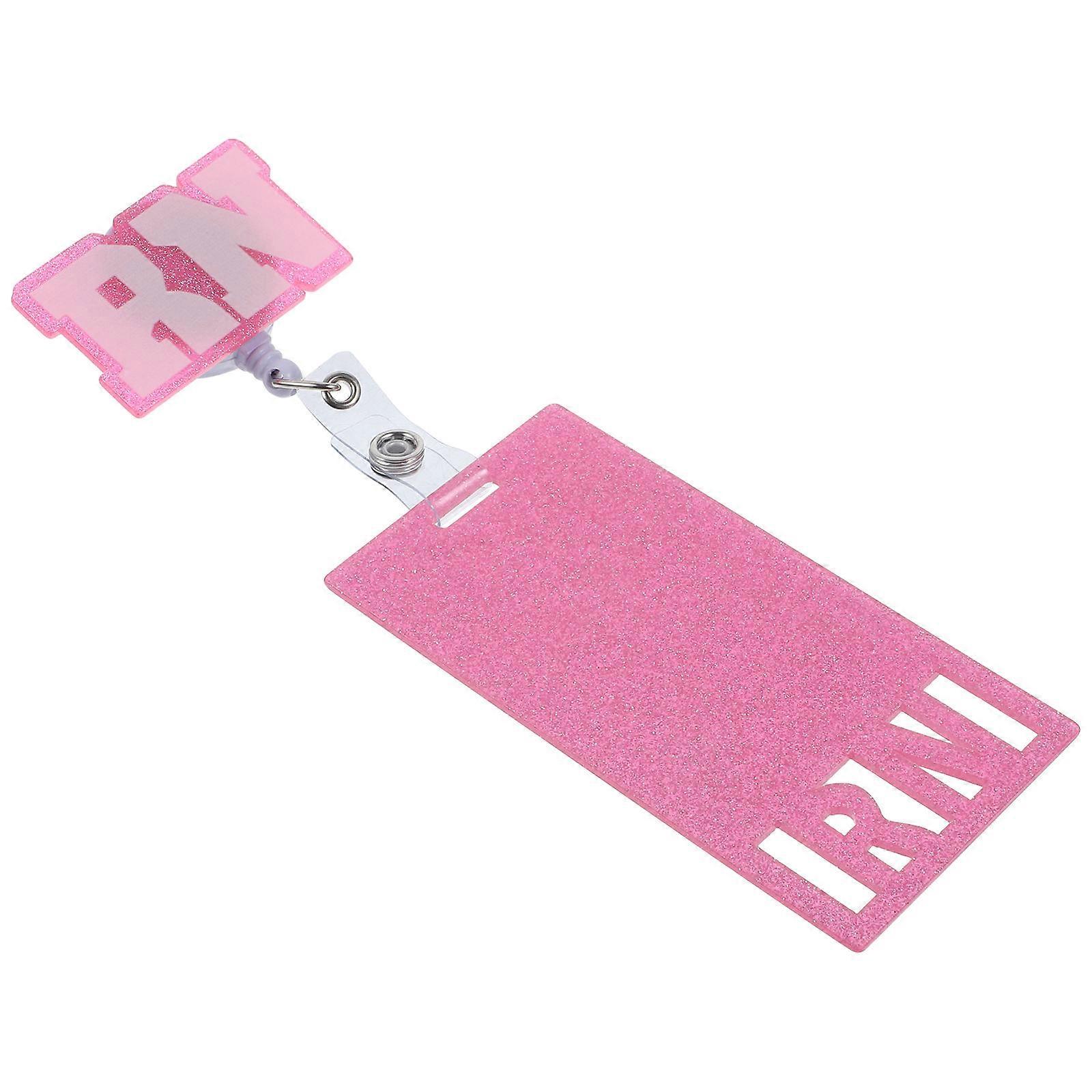 Glitter Badge Retainer for Nurses with Acrylic Tag and Belt Clip Included