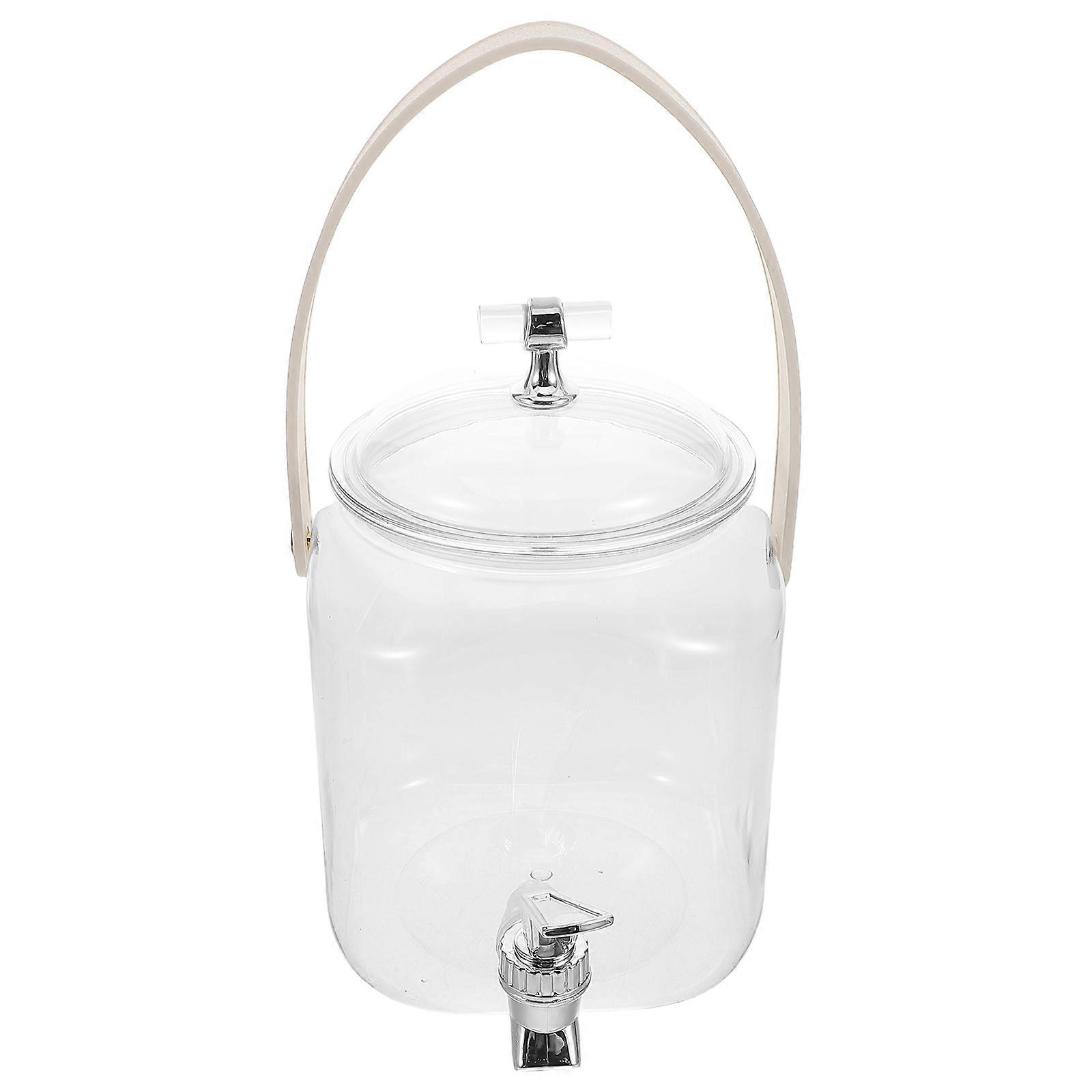 Plastic Water Jug Space Saving Shape For Fridge Juice Tea 3L With Convenient Spigot 1Pcs