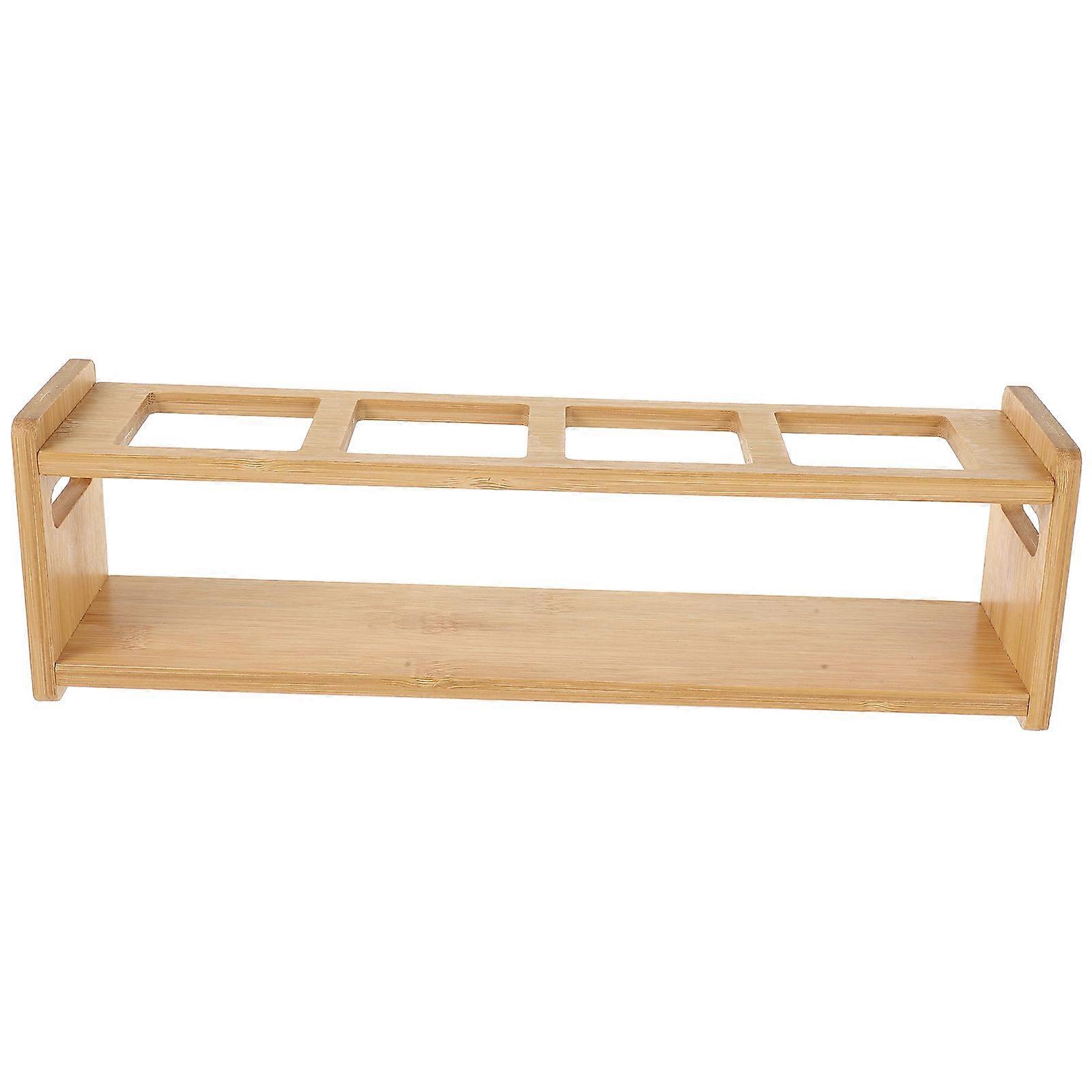 Condiment Bottle Storage Rack Wooden Kitchen Use Organizer Spice Holder 1Set
