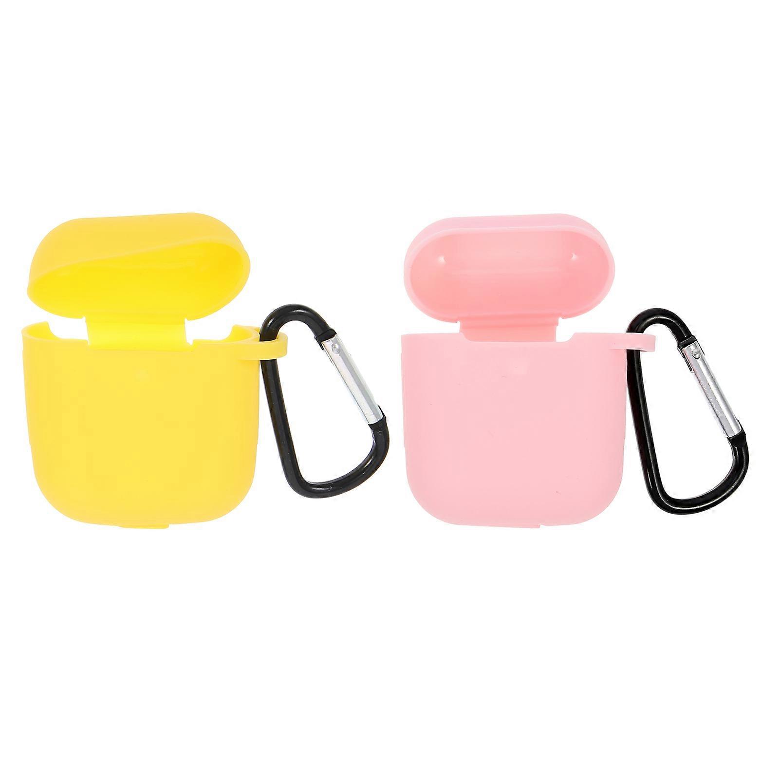 Yellow Silicone Earphone Case for Protection Lightweight and Portable 2pcs