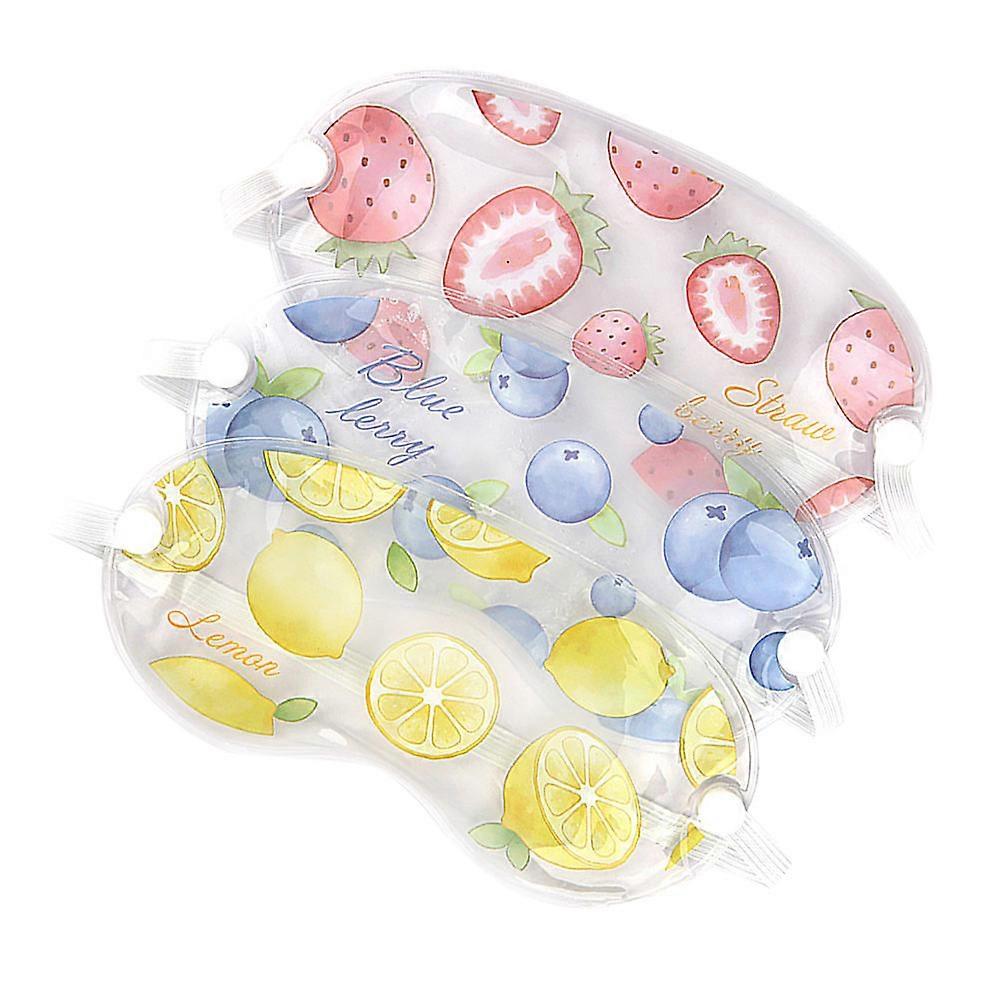Ice Eye Masks For Long-term Electronic Product Users In Fruit Shape Providing Cold Compress Benefits In 3Pcs