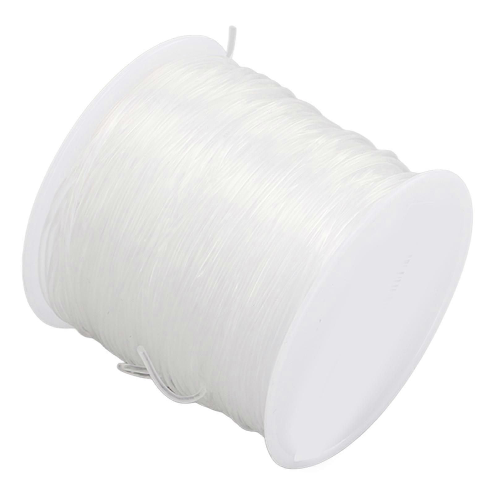 1.2mm Crystal Line String DIY Handcraft Transparent Elastic Round Clear Elastic String with 2 Beads Needle for Sewing 