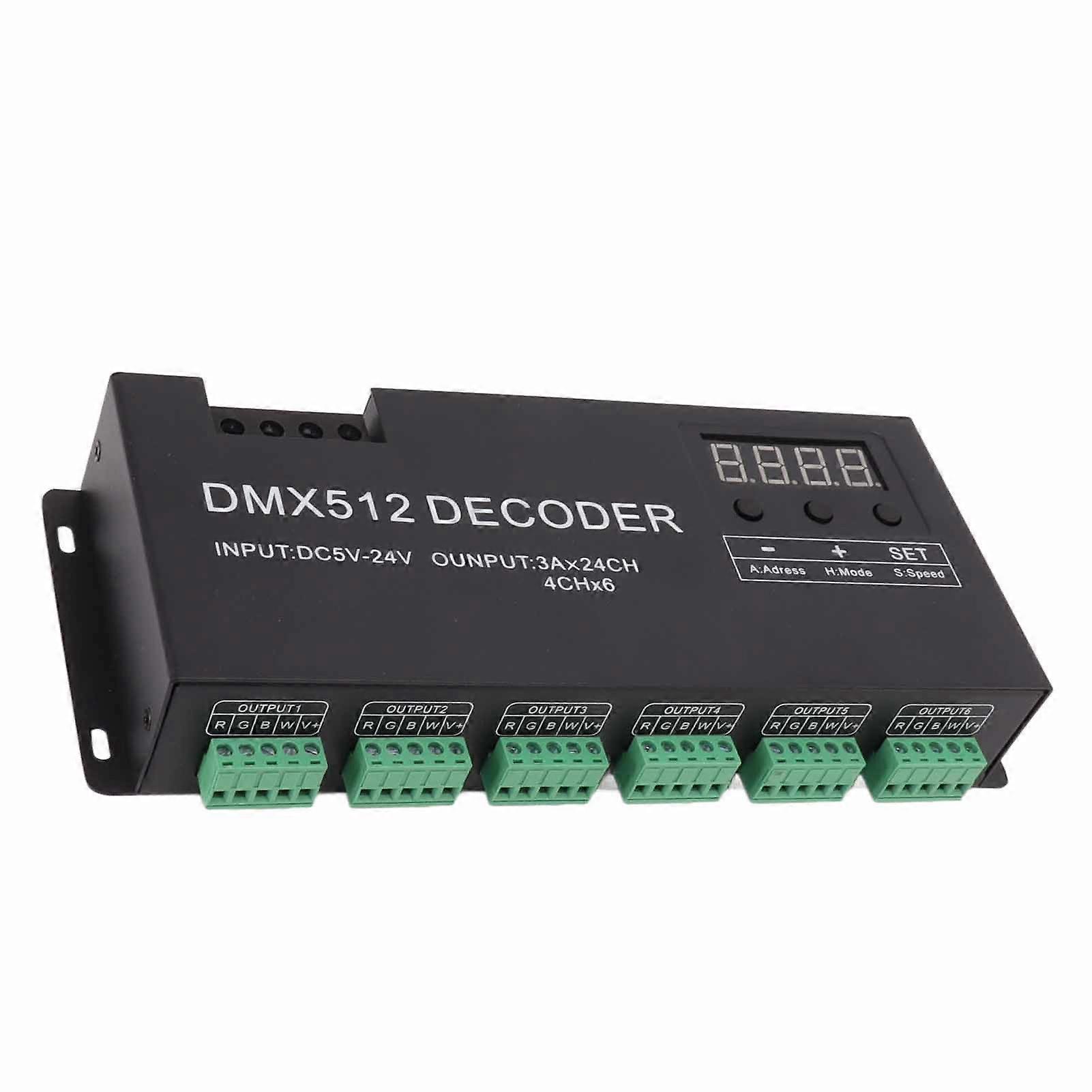 24 Channel Decoder Digital Display RGBW DMX512 Dimming Driver LED Controller for Stage Bar DC5V‑24V