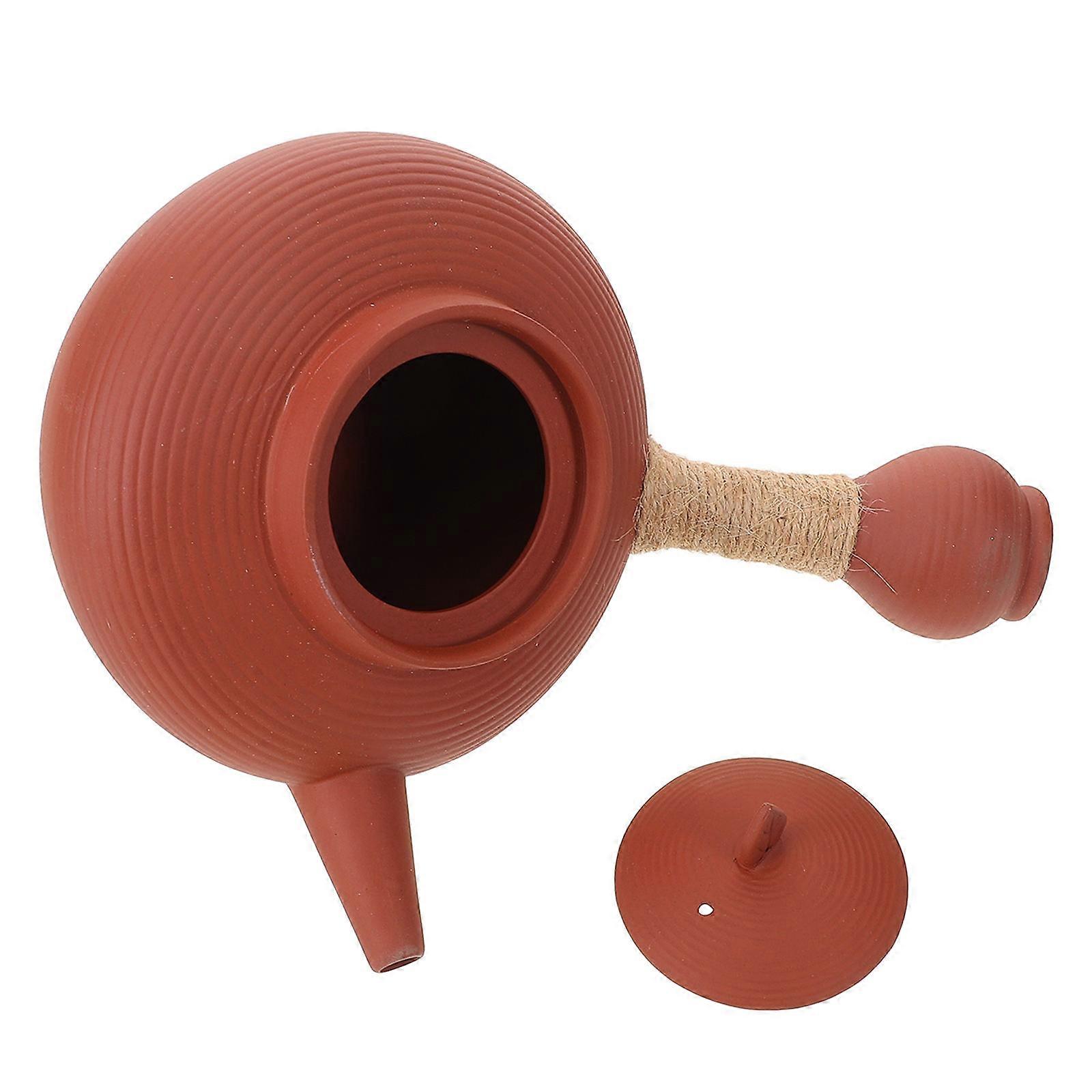 Chinese Teaware Porcelain Teapot Household Users Dark Red 650ml Soup Cooking 1Pcs