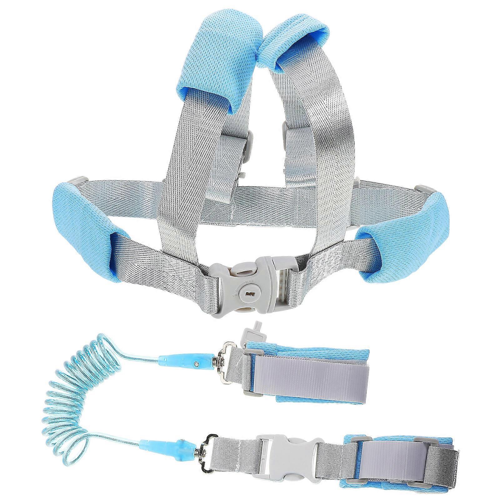 Safety Harness with Comfortable Wrist Link Leash for Walking Travel, Secure Spring Rope Design for Boys, Compatible with Strollers and Backpacks