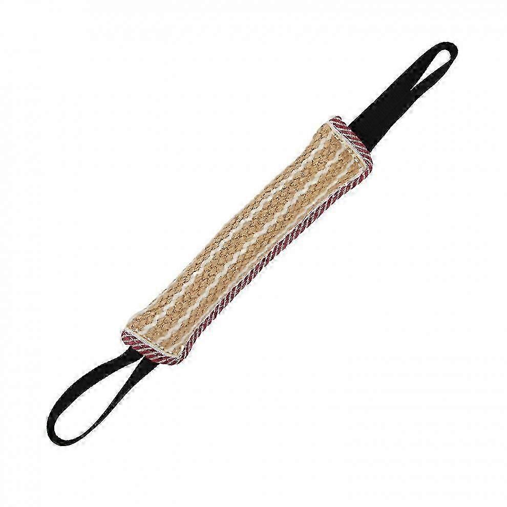 Dog training stick beige with white stripes