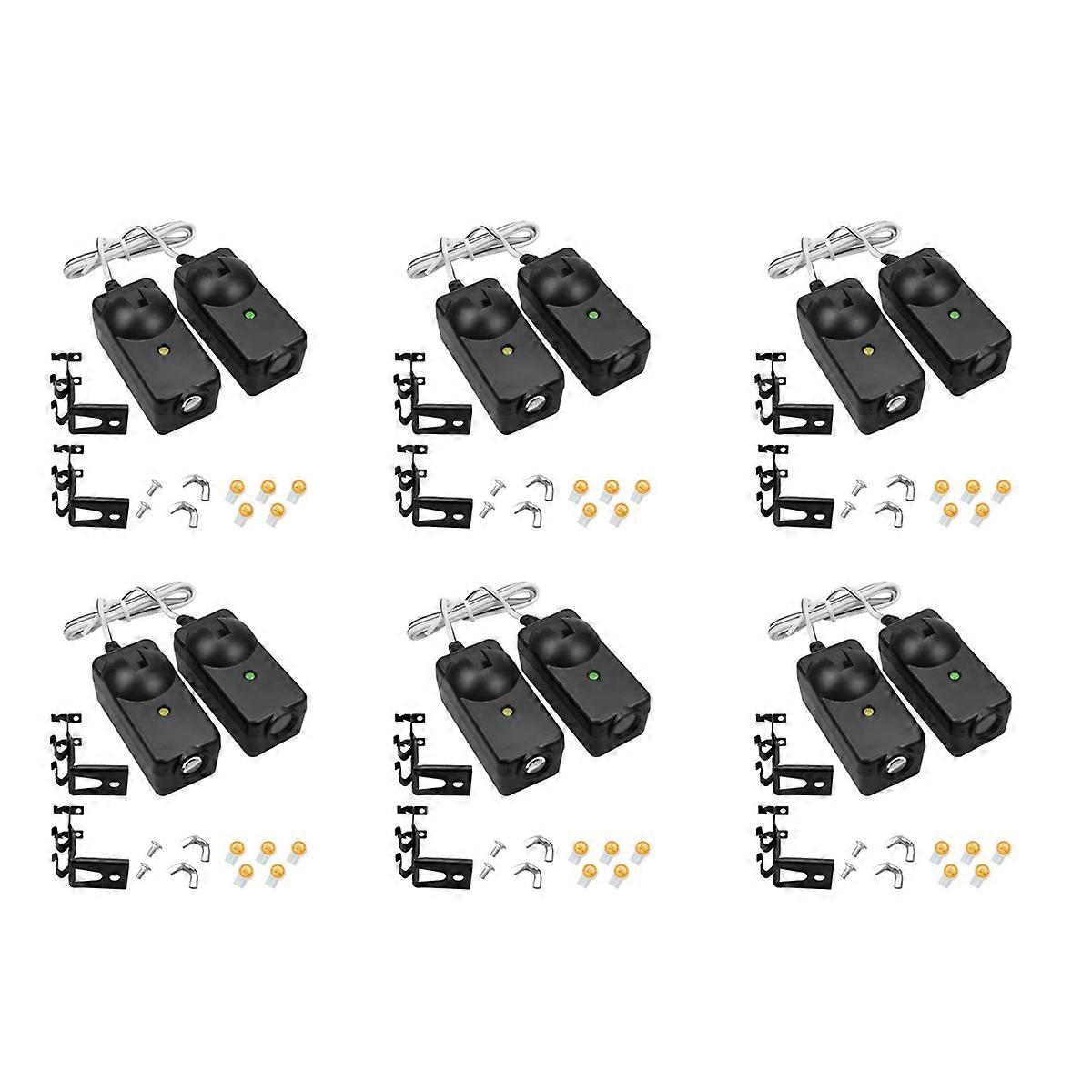 12Pcs Garage Door Opener Safety Sensor Beam Eyes Fit for with Brackets
