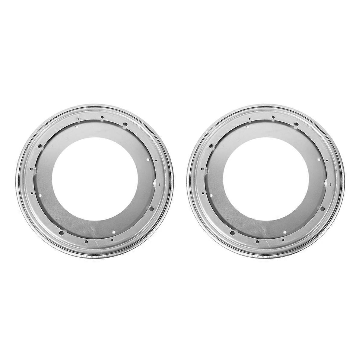 2pcs 12 Inch Round Shape Galvanized Turntable Rotating Swivel Plate Kitchen & Display Table Hardware