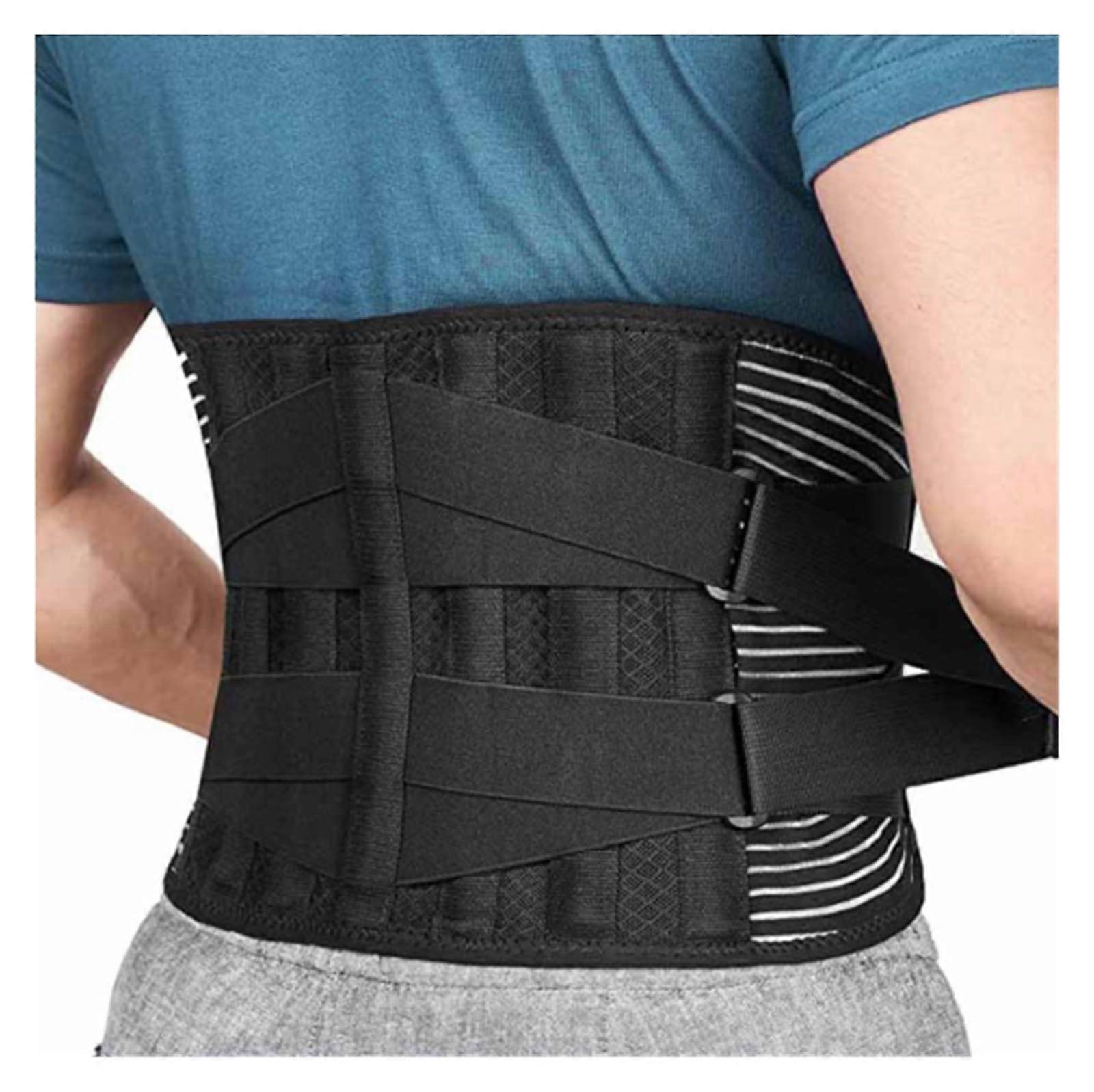 Back Support Belt for Sports with Removable Pad, Adjustable Lumbar Support with Fixed Support Back Brace Waist Belt (BlackNormal, M) M Blacknormal