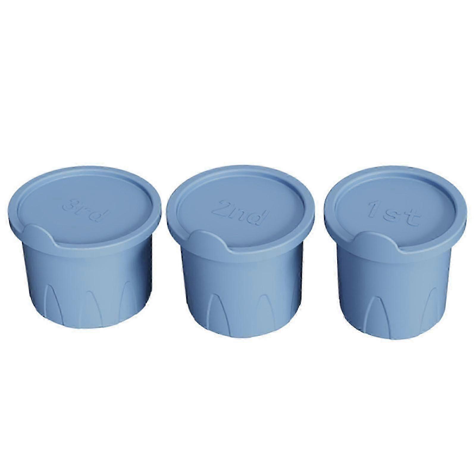 Silicone Ice Cube Tray for 30-40 Oz Tumbler, 3-Piece Set with Lid - Easy Release, Blue