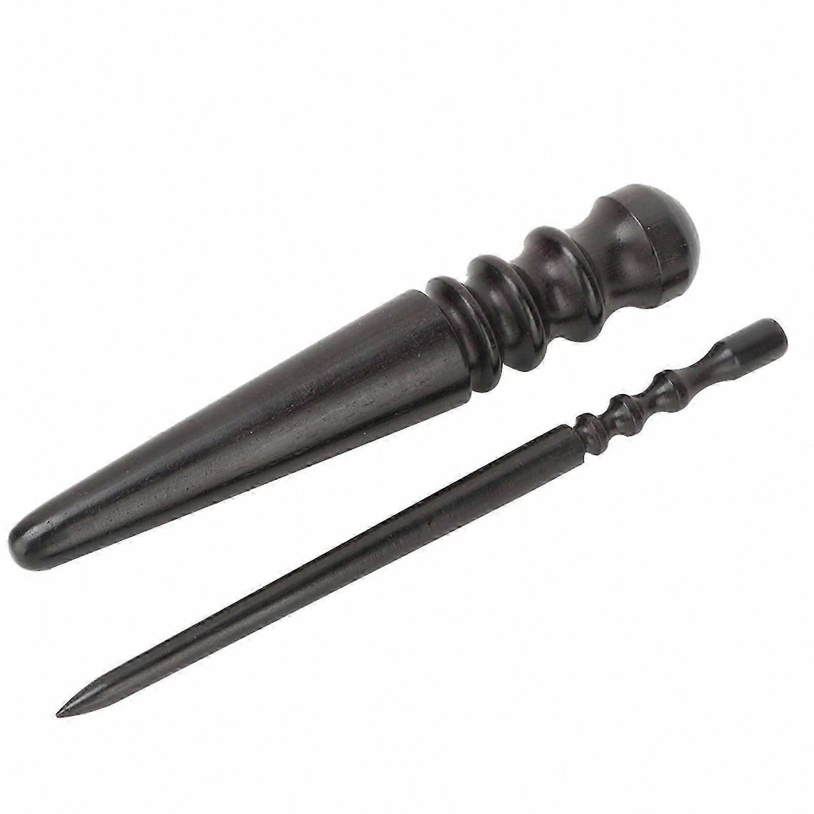 Wood Edge Burnishing Tool Set for Leather Crafting, 2-Piece Multi-Size Slicker for Handmade Projects