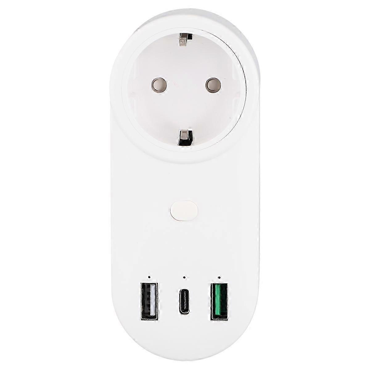 Smart Socket WiFi Plug 16A 2-Hole USB+Type-C