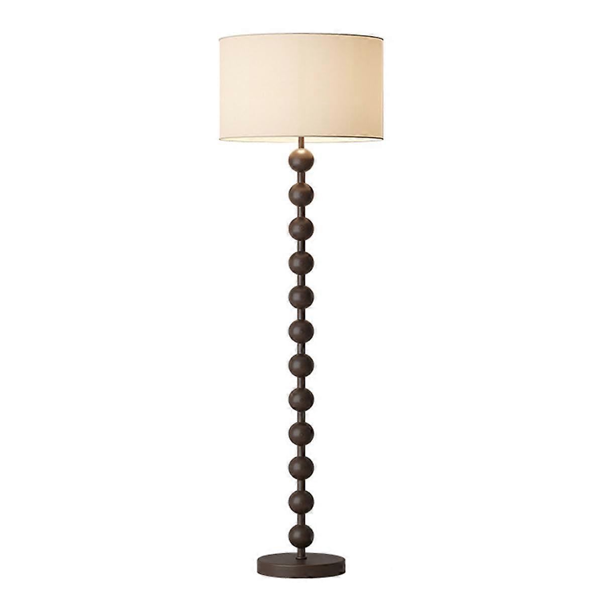 Rustic Wooden Floor Lamp, 63 Inch Tall, Modern Linen Shade, Eye-Friendly Design for Bedside Reading and Sofaside Use