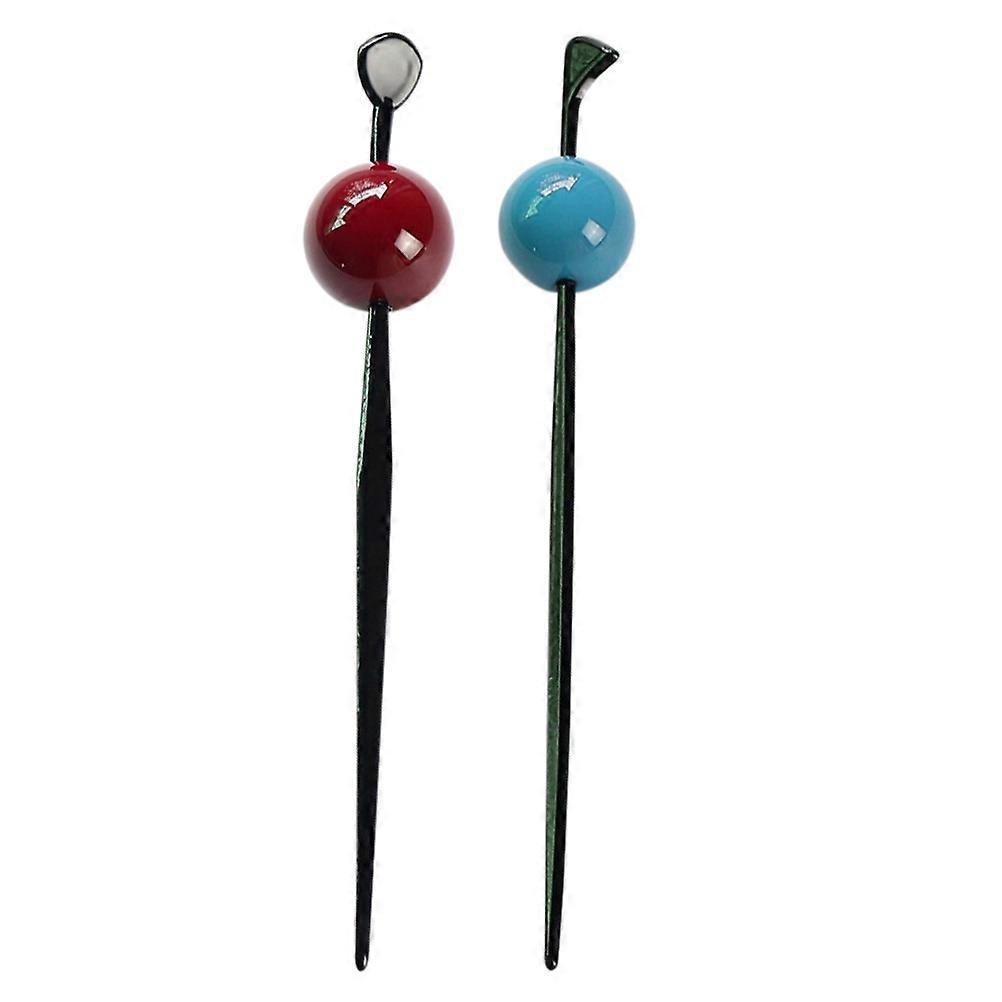 2 قطعة شعر عيدان خمر دبوس الشعر الطويل لزي كعك الشعر الأنيق