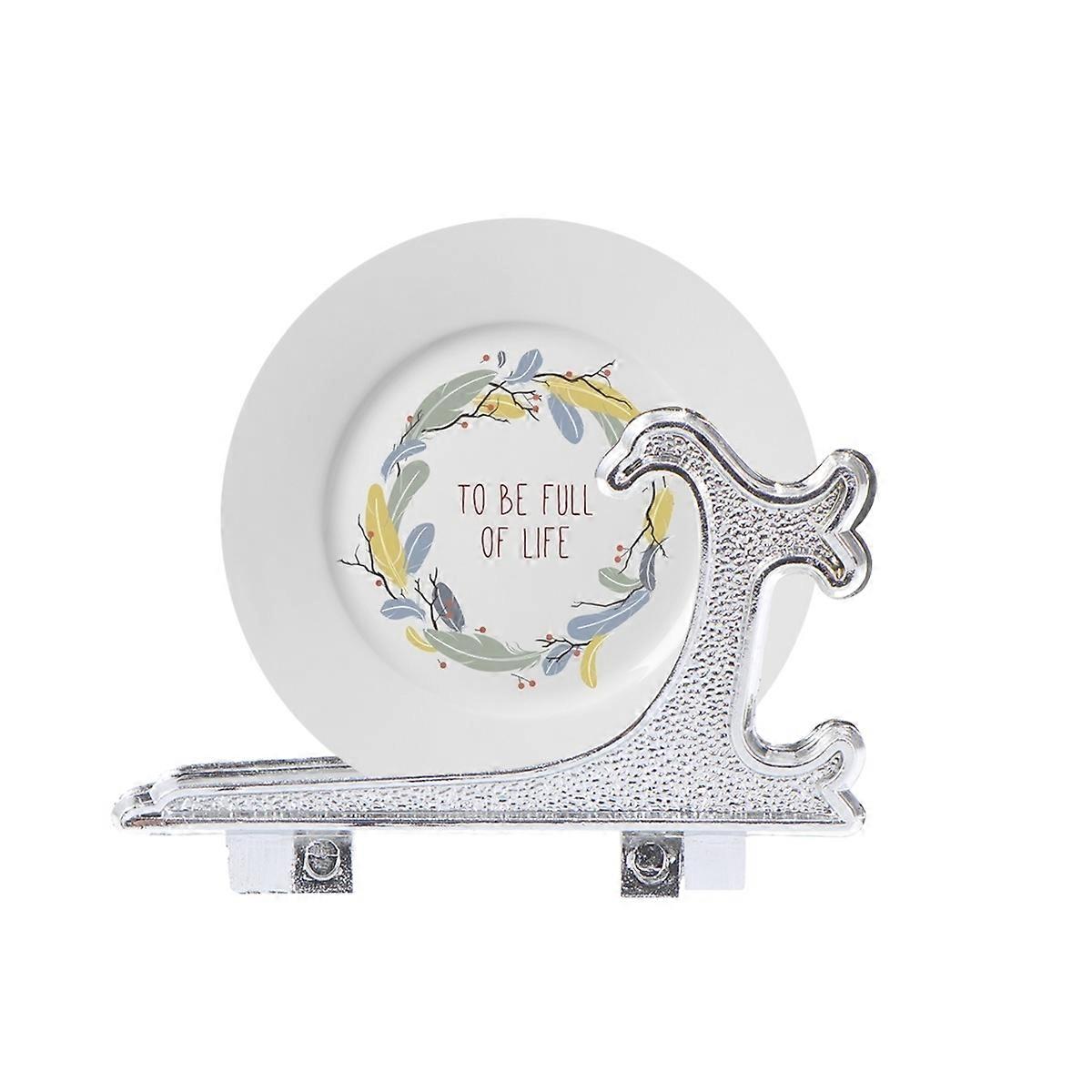 Silver Plastic Plate Display Stand Tray Rack for Decoration 12pcs 6.5 Inches