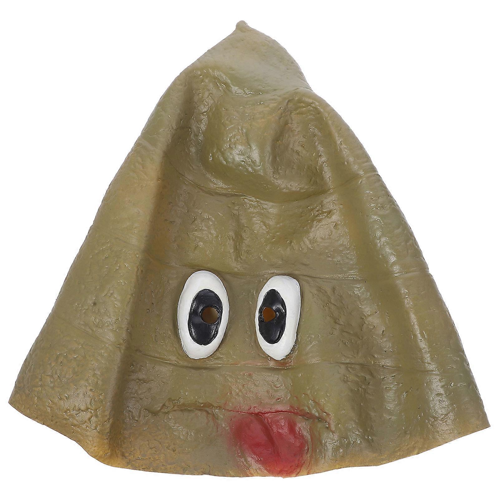 Funny Halloween Mask Decoration in Olive Green Latex for Masquerade Parties and Costume Events 34x28x28cm