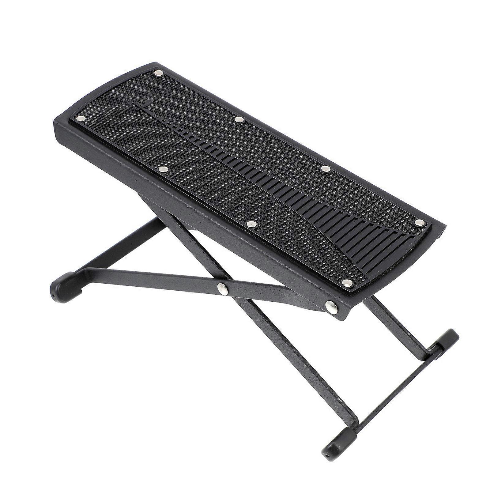 Adjustable Angle Guitar Footstool For Home Practice Guitar Players Black 1Pcs Folding Design Iron