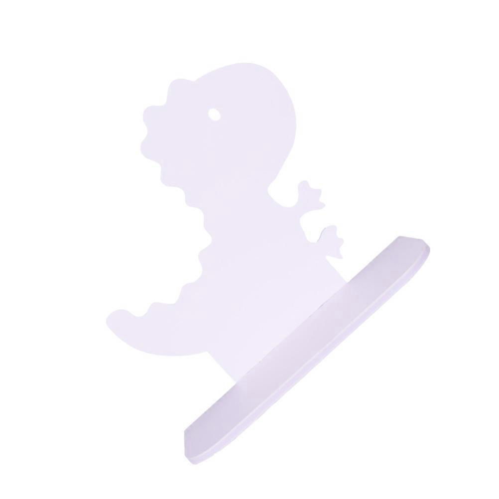 Cute Dinosaur Wall Shelf Decor for Kids Room Punch Free Installation, Composite Material, White, 3 Shelf Design