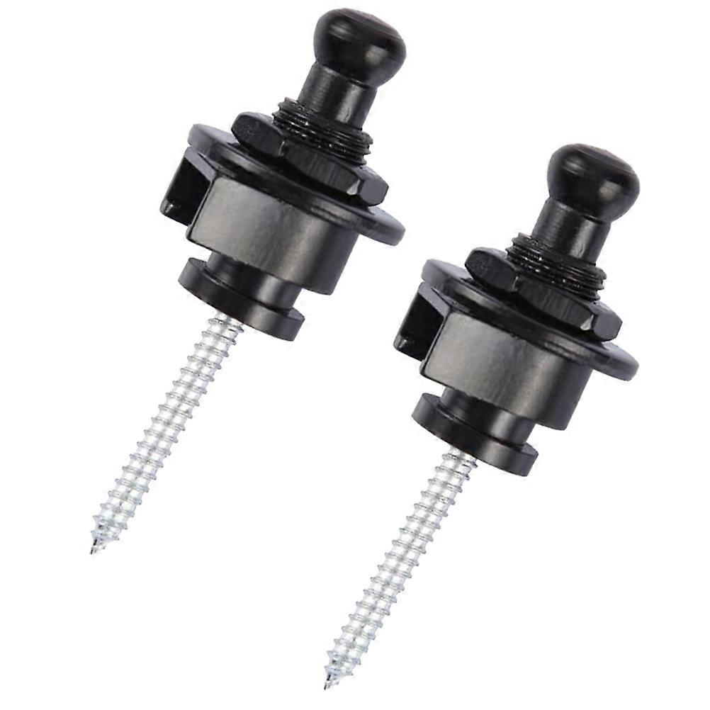 Black Guitar Strap Lock Pins with Slip Bass Belt Nails Secure End Pin Buttons for All Guitar and Bass Types Easy Installation Prevents Slippage