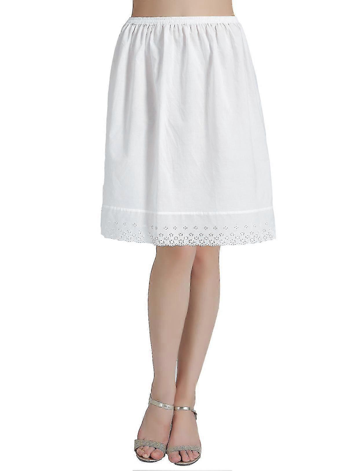 100% bomuld kvinders halv slip underskørt med blonder broderi