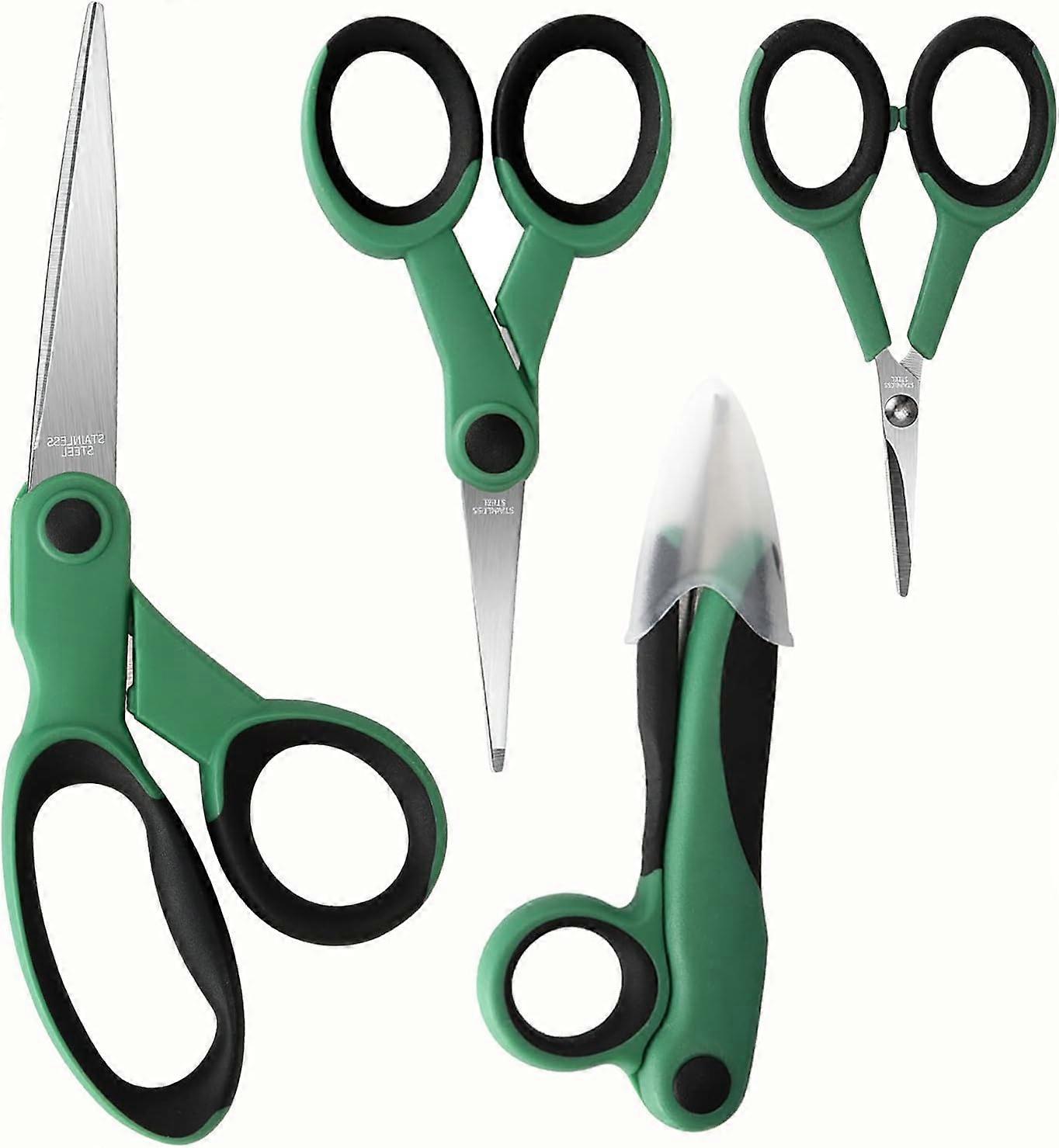 Olive Green Sewing Scissors Set - 8.1" Fabric, 5.1"/4" Embroidery & 5" Thread Scissors