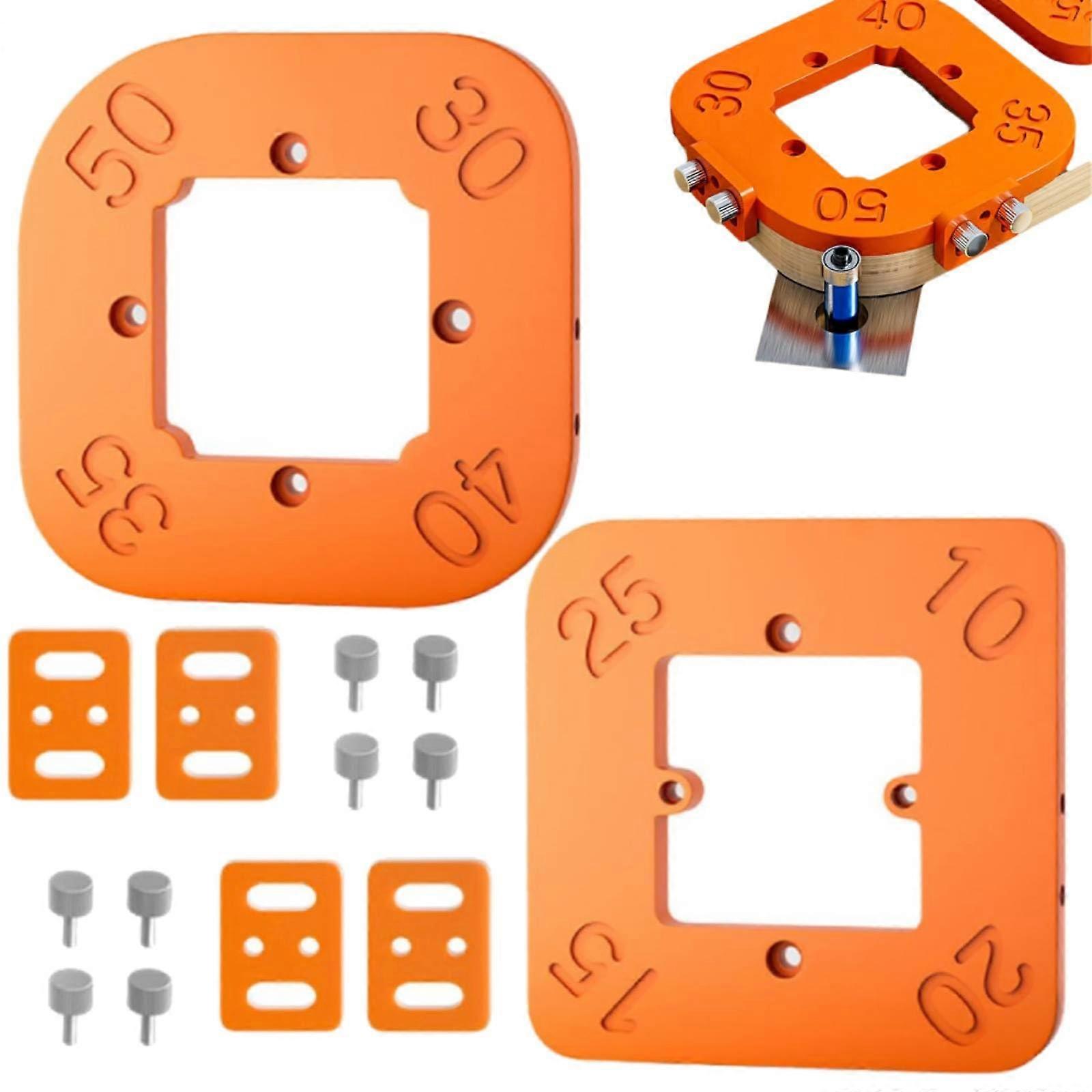 Round corner radius template, aluminum alloy, portable radius tool, 4in1 arc angle positioning template R10R50 for woodworking DIY