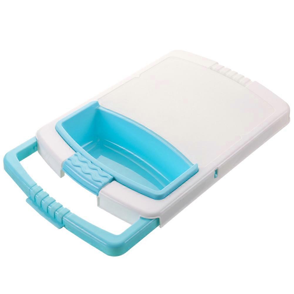 Multifunctional Kitchen Cutting Board Drain Basket for Home Use (Blue)