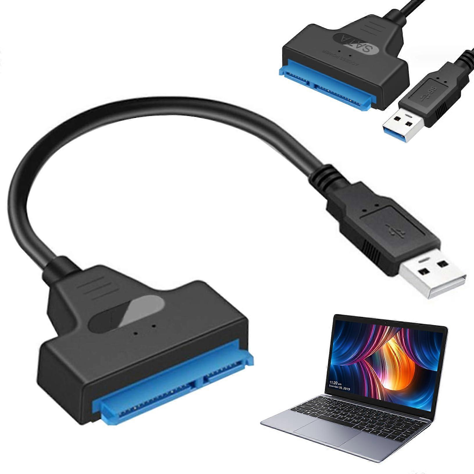 Sata to USB Cable 9.06 Inch 6gbps 22 Pin USB 2.0 for 2.5 Inches External Ssd Hdd Hard Drive to Adapter with LED Sata Adapter for Laptop Desktop